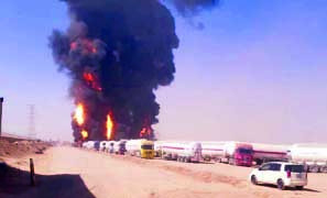 ۱۰۰۰ دستگاه کامیون در انفجار گمرک اسلام‌قلعه دچار حریق شدند