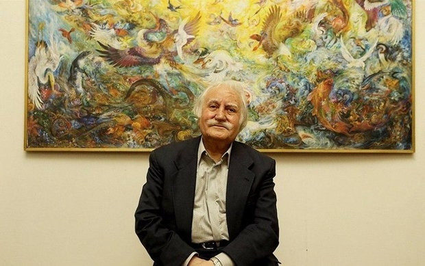 پیکر محمود فرشچیان کنار مقبره صائب تبریزی آرام می‌گیرد
